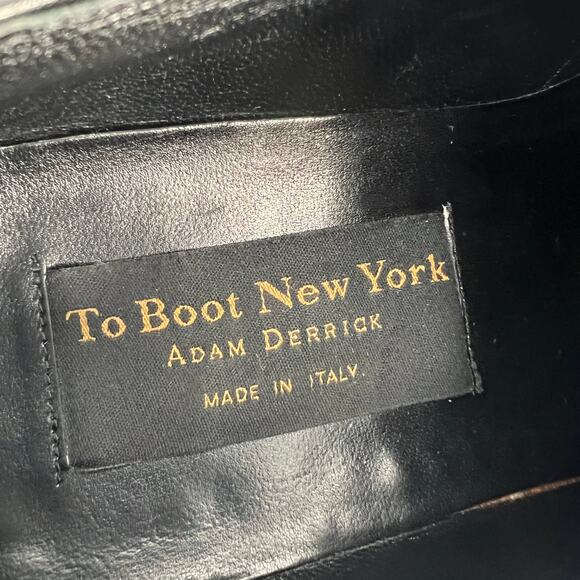 To Boot New York Mens Oxford Dress Shoe 8 Apron Toe Lace Up Black Leather Italy - Picture 6 of 11